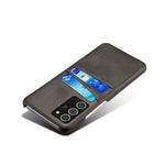 Hard Cover Double Card Slots PU Leather Coated Plastic Phone Case for Samsung Galaxy Note20 / Note20 5G