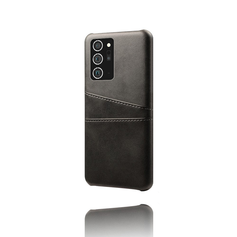 Hard Cover Double Card Slots PU Leather Coated Plastic Phone Case for Samsung Galaxy Note20 / Note20 5G