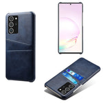 Hard Cover Double Card Slots PU Leather Coated Plastic Phone Case for Samsung Galaxy Note20 / Note20 5G