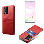 Hard Cover Double Card Slots PU Leather Coated Plastic Phone Shell for Samsung Galaxy Note20 Ultra/20 Ultra 5G