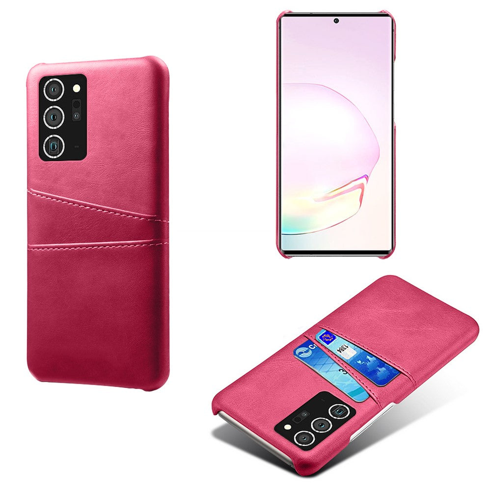 Hårt fodral med dubbla kortfack i PU-läder och plast för Samsung Galaxy Note20 Ultra/20 Ultra 5G