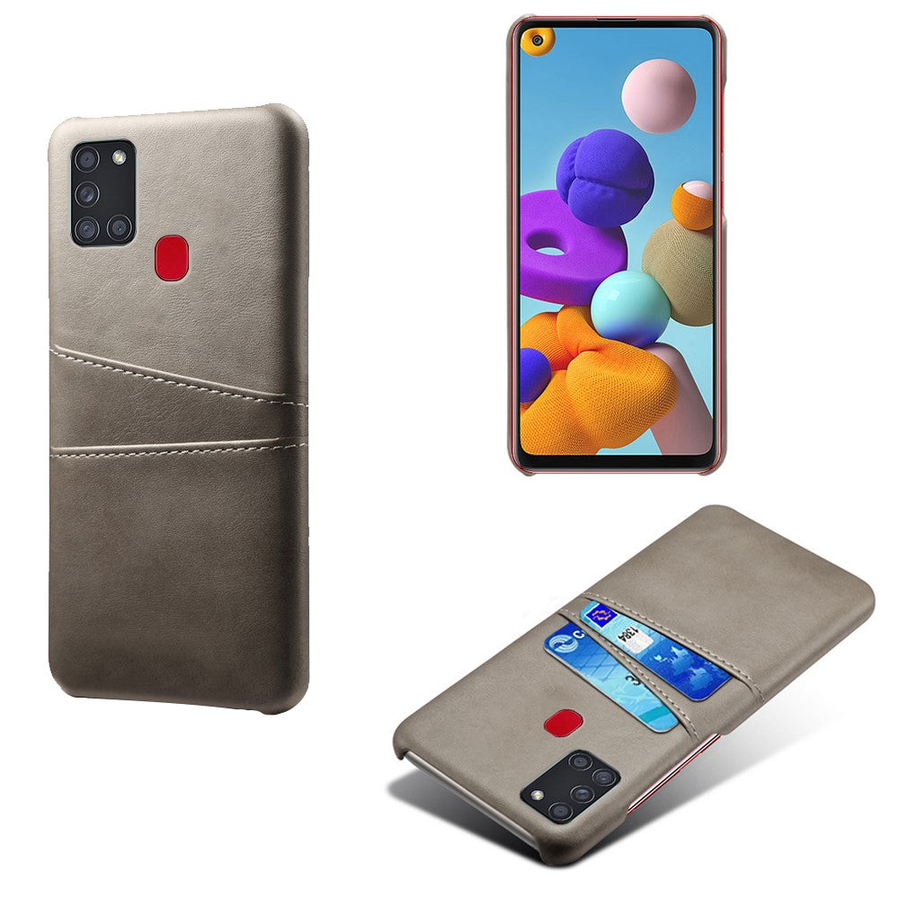 Etui i PU-læder med dobbelt kortlomme til Samsung Galaxy A21s