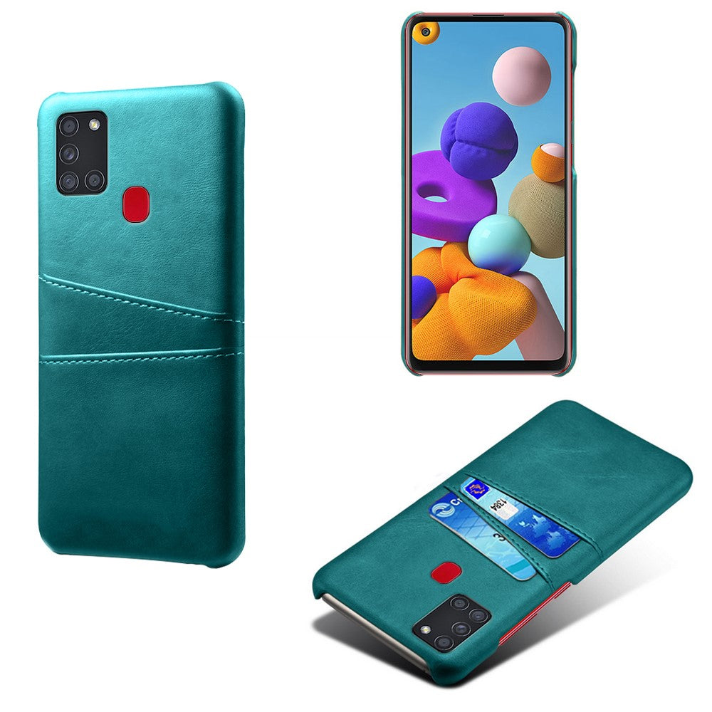 Etui i PU-læder med dobbelt kortlomme til Samsung Galaxy A21s