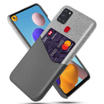Kortholder Klud + PU Læderbelagt PC Beskyttelsescover til Samsung Galaxy A21s