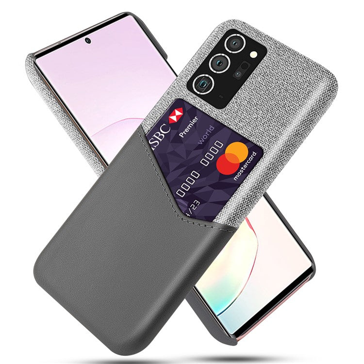 Tyg + PU-läder + PC hybridbaksida med kortplats för Samsung Galaxy Note20 / Note20 5G