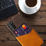 Hybrid-bagcover i stof + PU-læder + PC med kortlomme til Samsung Galaxy Note20 / Note20 5G