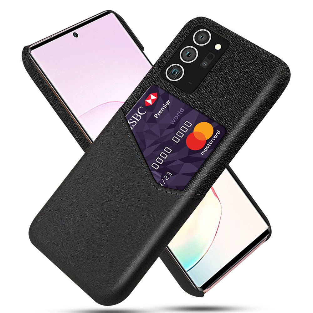 Cloth + PU Leather + PC Hybrid Case with Card Slot Shell for Samsung Galaxy Note20 Ultra / 20 Ultra 5G