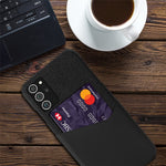 Cloth + PU Leather + PC Hybrid Case with Card Slot Shell for Samsung Galaxy Note20 Ultra / 20 Ultra 5G