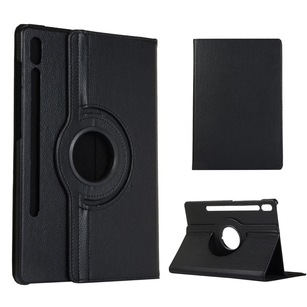 Litchi Texture Leather Case with Rotating Stand Cover for Samsung Galaxy Tab S10 Lite / S10 FE / S9 FE / S9 / S8 / S7 SM-T870 T875