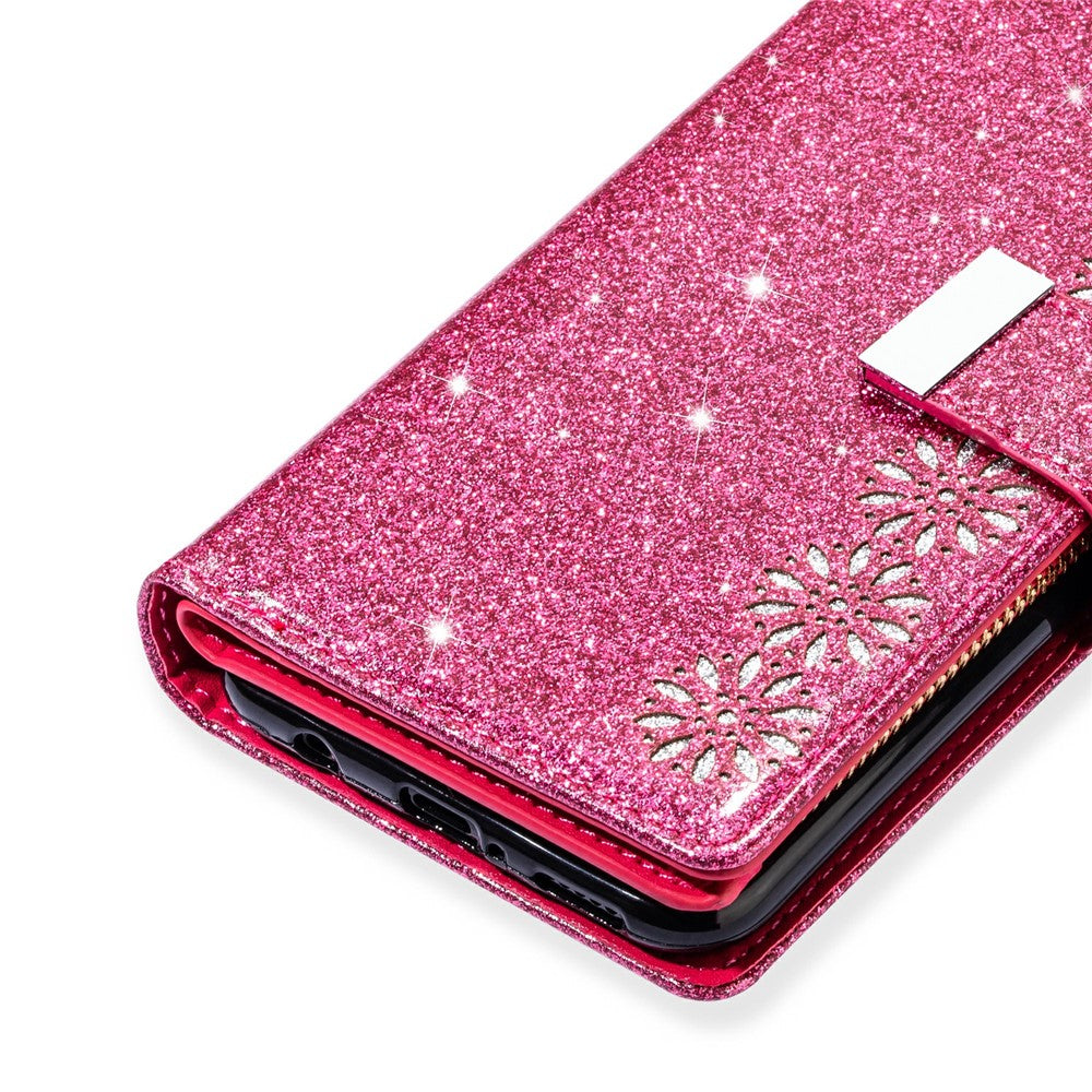 Glittery Starry Style Laser Carving Lædercover til Samsung Galaxy Note20/Note20 5G