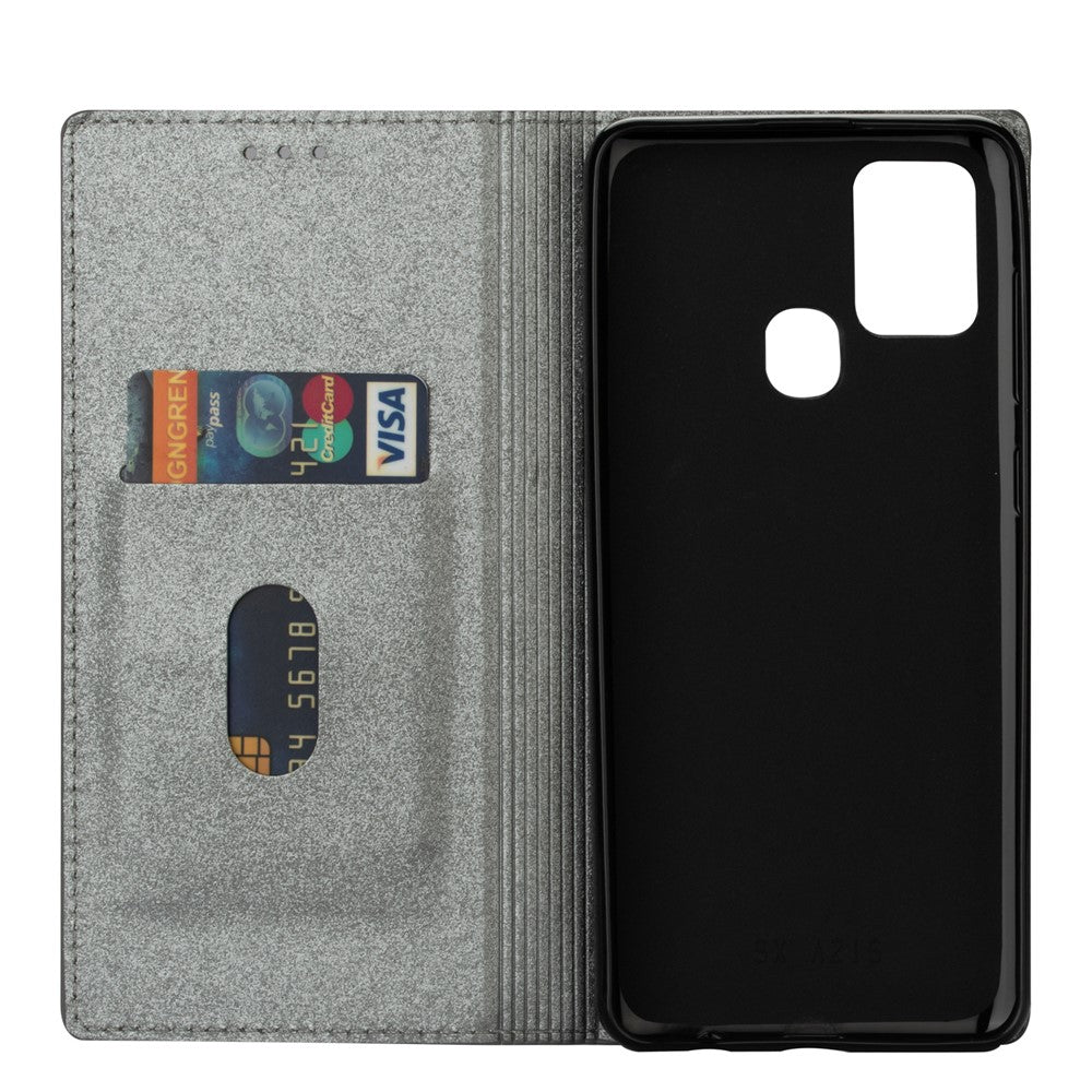 Flash Powder Stand Læder Kortholder Etui til Samsung Galaxy A21s