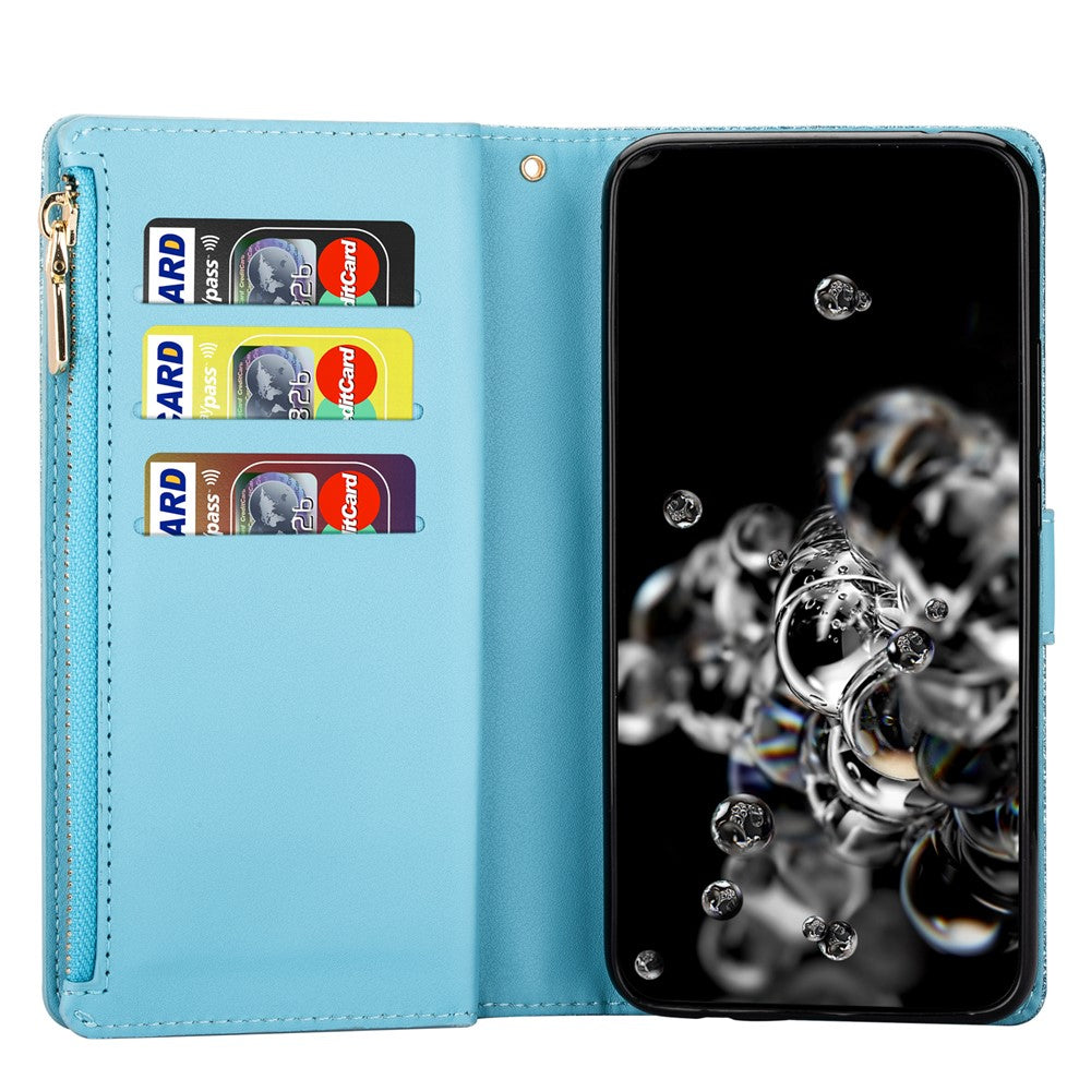 Glittery Starry Style Laser Carving Leather Cover for Samsung Galaxy A21s
