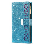 Glittery Starry Style Laser Carving Leather Cover for Samsung Galaxy A21s