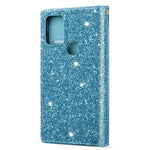 Glittery Starry Style Laser Carving Leather Cover for Samsung Galaxy A21s