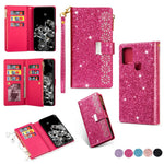 Glittery Starry Style Laser Carving Leather Cover for Samsung Galaxy A21s