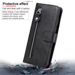 Zipper Pocket Leather Wallet Stand Case for Samsung Galaxy M31