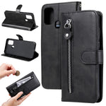 Zipper Pocket Leather Wallet Stand Case for Samsung Galaxy M31