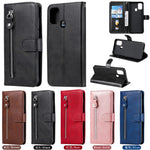 Zipper Pocket Leather Wallet Stand Case for Samsung Galaxy M31