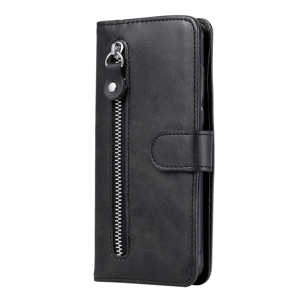 Zipper Pocket Leather Wallet Stand Case for Samsung Galaxy M31