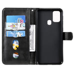 Zipper Pocket Leather Wallet Stand Case for Samsung Galaxy M31