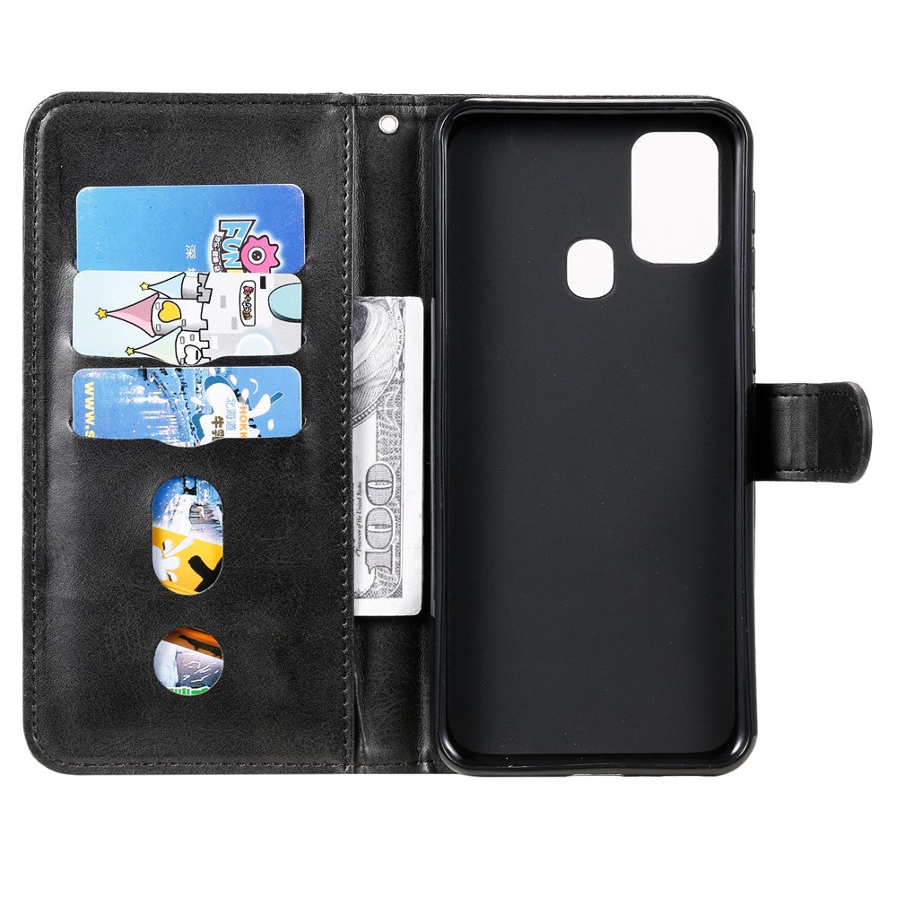 Zipper Pocket Leather Wallet Stand Case for Samsung Galaxy M31