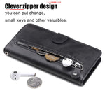 Zipper Pocket Leather Wallet Stand Case for Samsung Galaxy M31
