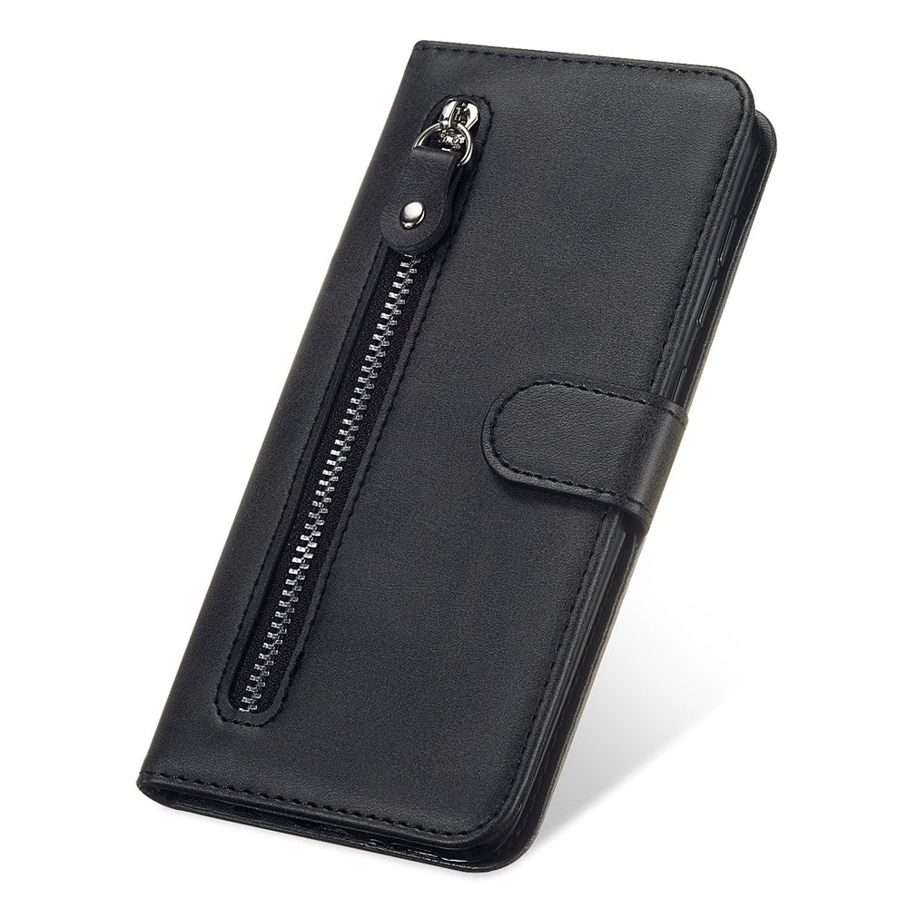 Zipper Pocket Leather Wallet Stand Case for Samsung Galaxy M31