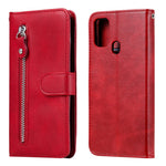 Zipper Pocket Leather Wallet Stand Case for Samsung Galaxy M31
