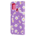 Telefoncover i læder med Daisy-mønster og glitter til Samsung Galaxy A21s