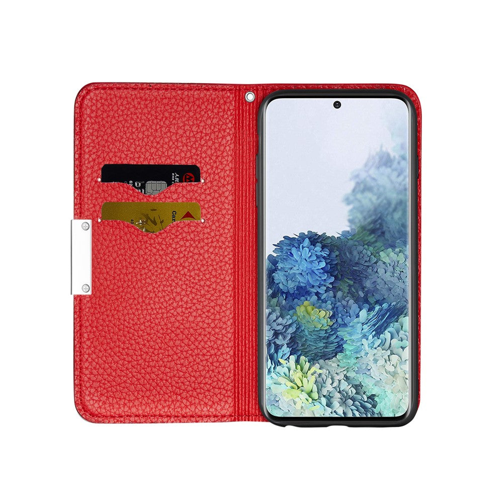 Retro Case Litchi Skin Leather Stand Cover with Card Slots for Samsung Galaxy S20 Plus/S20 Plus 5G