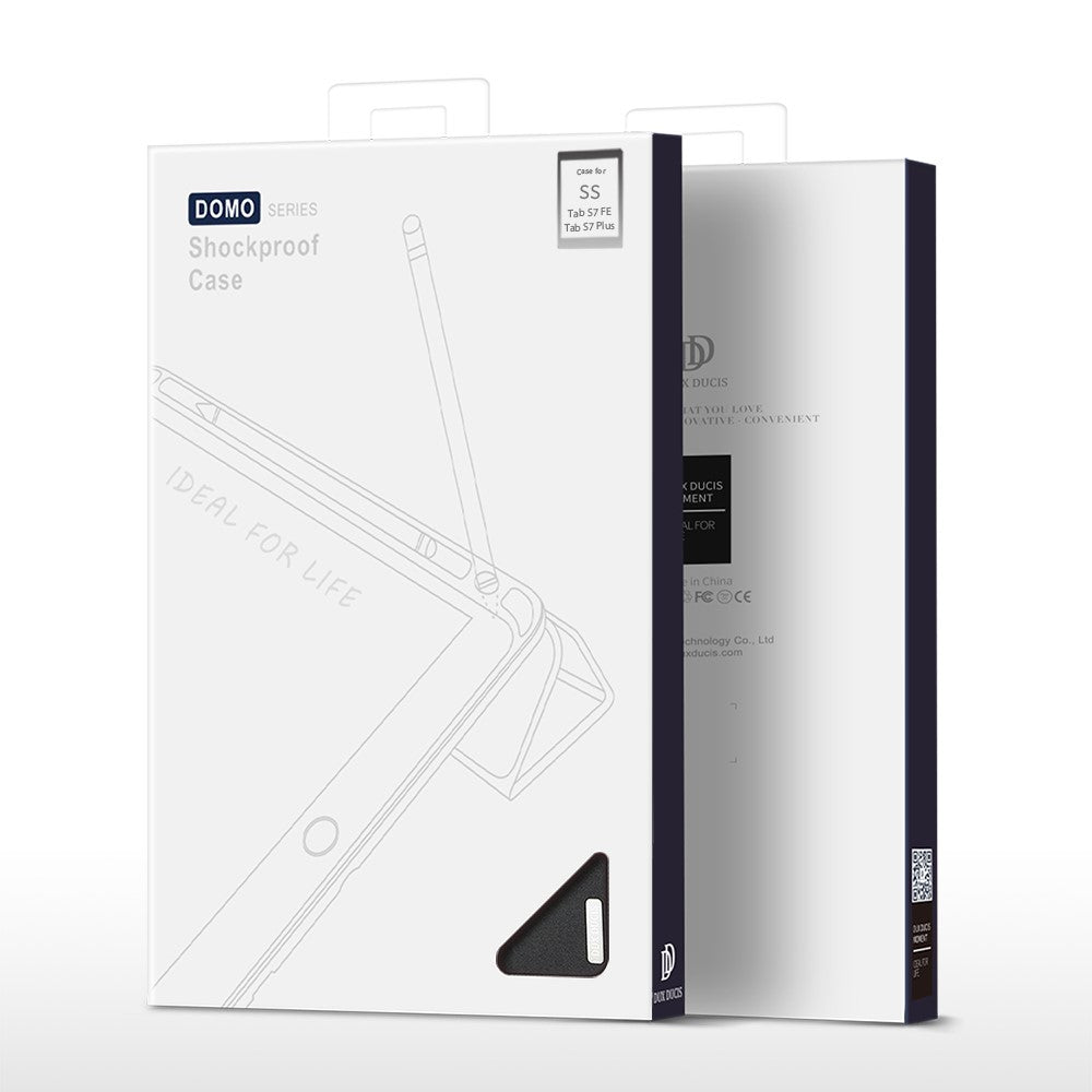DUX DUCIS DOMO Series Tri-fold Stand Læder Smart Etui med Penholder og Penstander Hul til Samsung Galaxy Tab S7+ / S7 FE / S8+