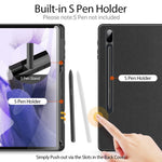 DUX DUCIS DOMO Series Tri-fold Stand Læder Smart Etui med Penholder og Penstander Hul til Samsung Galaxy Tab S7+ / S7 FE / S8+