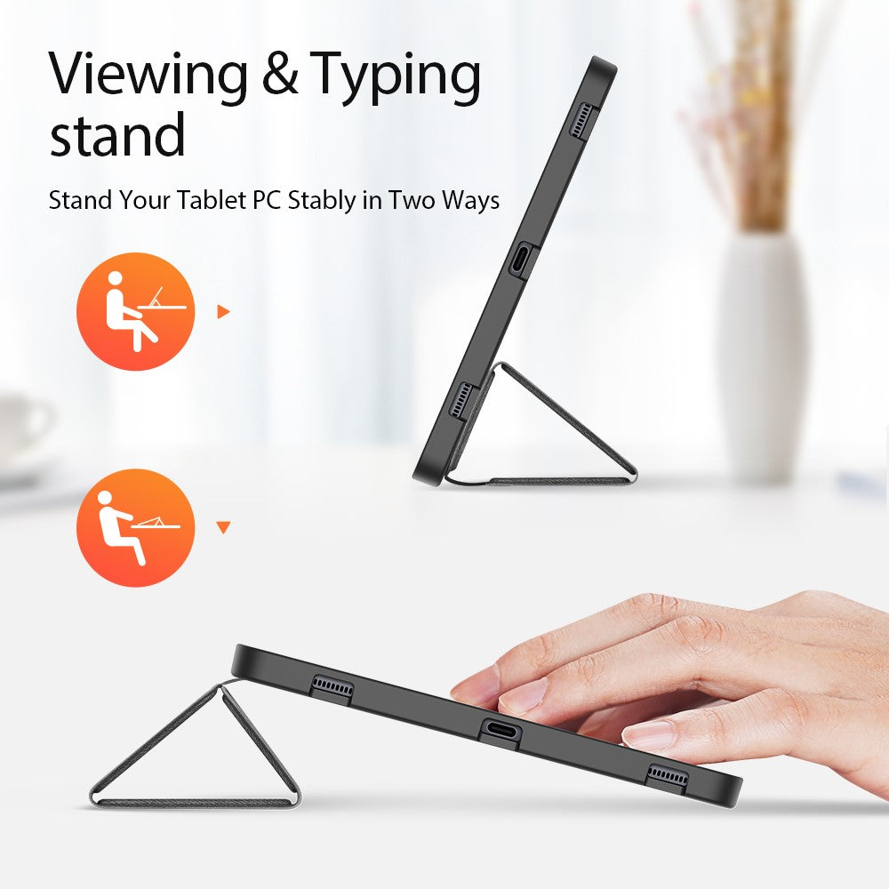 DUX DUCIS DOMO Series Tri-fold Stand Læder Smart Etui med Penholder og Penstander Hul til Samsung Galaxy Tab S7+ / S7 FE / S8+