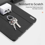 DUX DUCIS DOMO Series Tri-fold Stand Læder Smart Etui med Penholder og Penstander Hul til Samsung Galaxy Tab S7+ / S7 FE / S8+