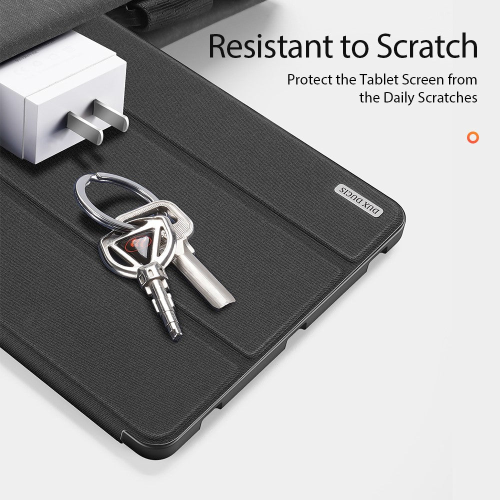 DUX DUCIS DOMO Series Tri-fold Stand Læder Smart Etui med Penholder og Penstander Hul til Samsung Galaxy Tab S7+ / S7 FE / S8+