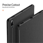 DUX DUCIS DOMO Series Tri-fold Stand Læder Smart Etui med Penholder og Penstander Hul til Samsung Galaxy Tab S7+ / S7 FE / S8+