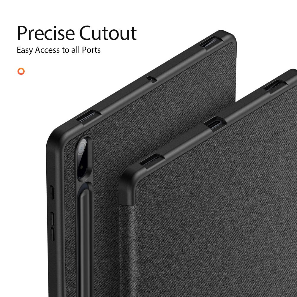 DUX DUCIS DOMO Series Tri-fold Stand Læder Smart Etui med Penholder og Penstander Hul til Samsung Galaxy Tab S7+ / S7 FE / S8+