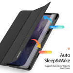 DUX DUCIS DOMO Series Tri-fold Stand Læder Smart Etui med Penholder og Penstander Hul til Samsung Galaxy Tab S7+ / S7 FE / S8+