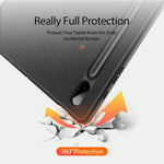 DUX DUCIS DOMO Series Tri-fold Stand Læder Smart Etui med Penholder og Penstander Hul til Samsung Galaxy Tab S7+ / S7 FE / S8+