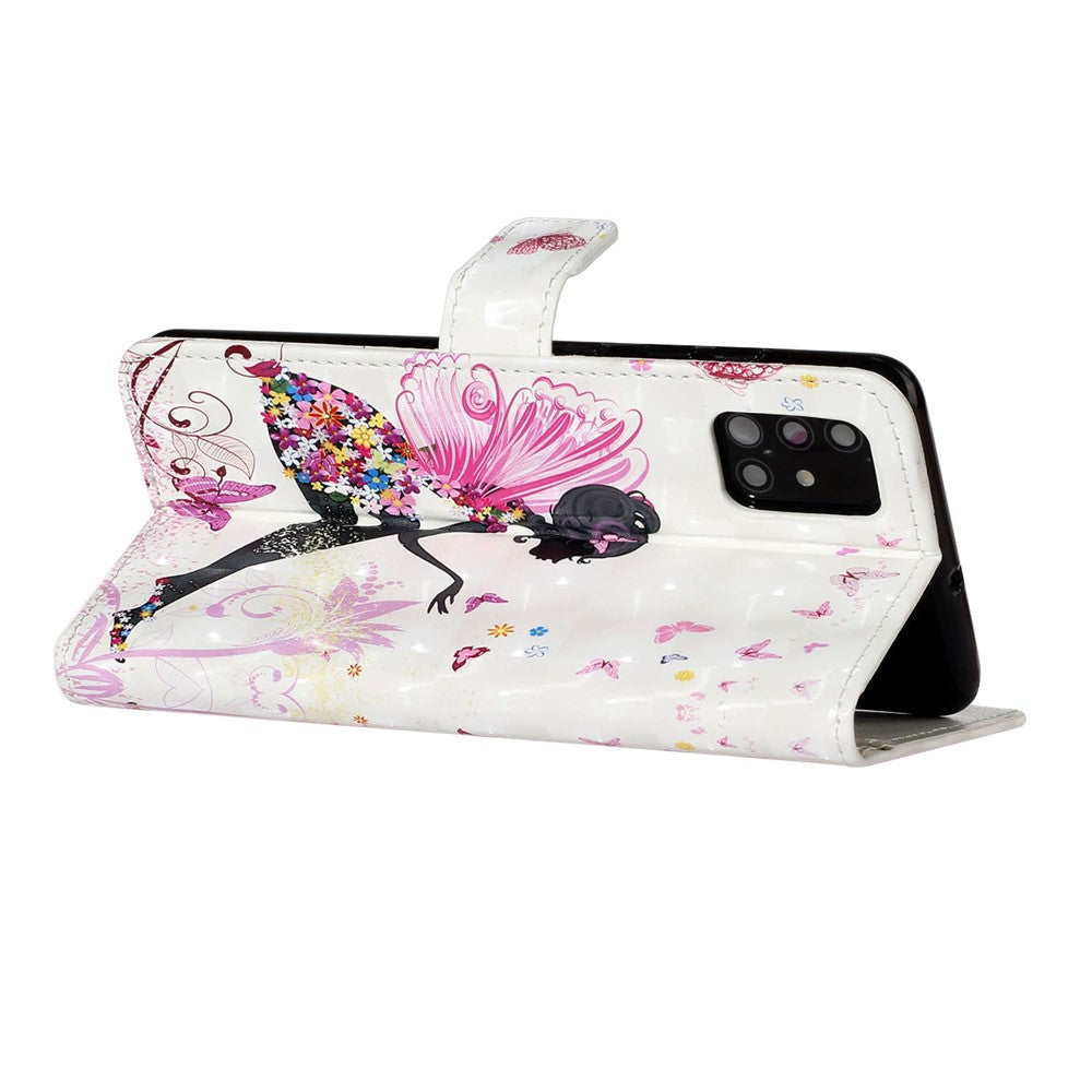 Pattern Printing Light Spot Decor Leather Case Stand Wallet Phone Cover for Samsung Galaxy A51 SM-A515