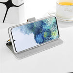 Pungcover i læder med glimmerpulver og stativ til Samsung Galaxy A51 SM-A515