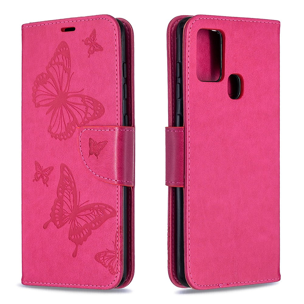 Imprint Butterfly Læderpung Etui til Samsung Galaxy A21s
