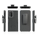 Woven Skin Swivel Belt Clip Holster PC + TPU Cover for Samsung Galaxy Note20 Ultra/Note20 Ultra 5G