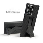 Woven Skin Swivel Belt Clip Holster PC + TPU Cover for Samsung Galaxy Note20 Ultra/Note20 Ultra 5G