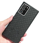 Woven Skin Swivel Belt Clip Holster PC + TPU Cover for Samsung Galaxy Note20 Ultra/Note20 Ultra 5G