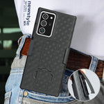 Woven Skin Swivel Belt Clip Holster PC + TPU Cover for Samsung Galaxy Note20 Ultra/Note20 Ultra 5G