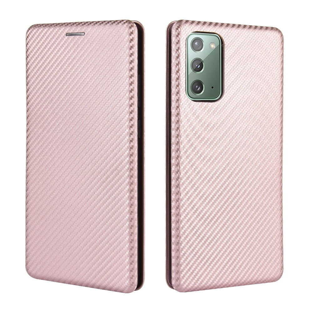 Carbon Fiber Selvabsorberende Læder Telefoncover til Samsung Galaxy Note20/Note20 5G