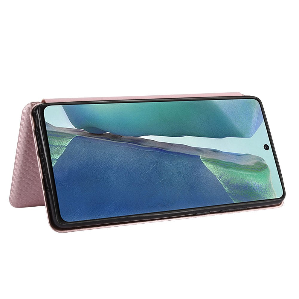 Carbon Fiber Selvabsorberende Læder Telefoncover til Samsung Galaxy Note20/Note20 5G