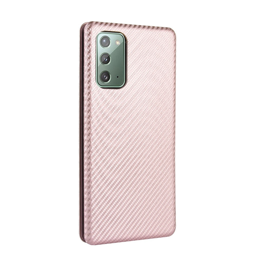 Carbon Fiber Selvabsorberende Læder Telefoncover til Samsung Galaxy Note20/Note20 5G