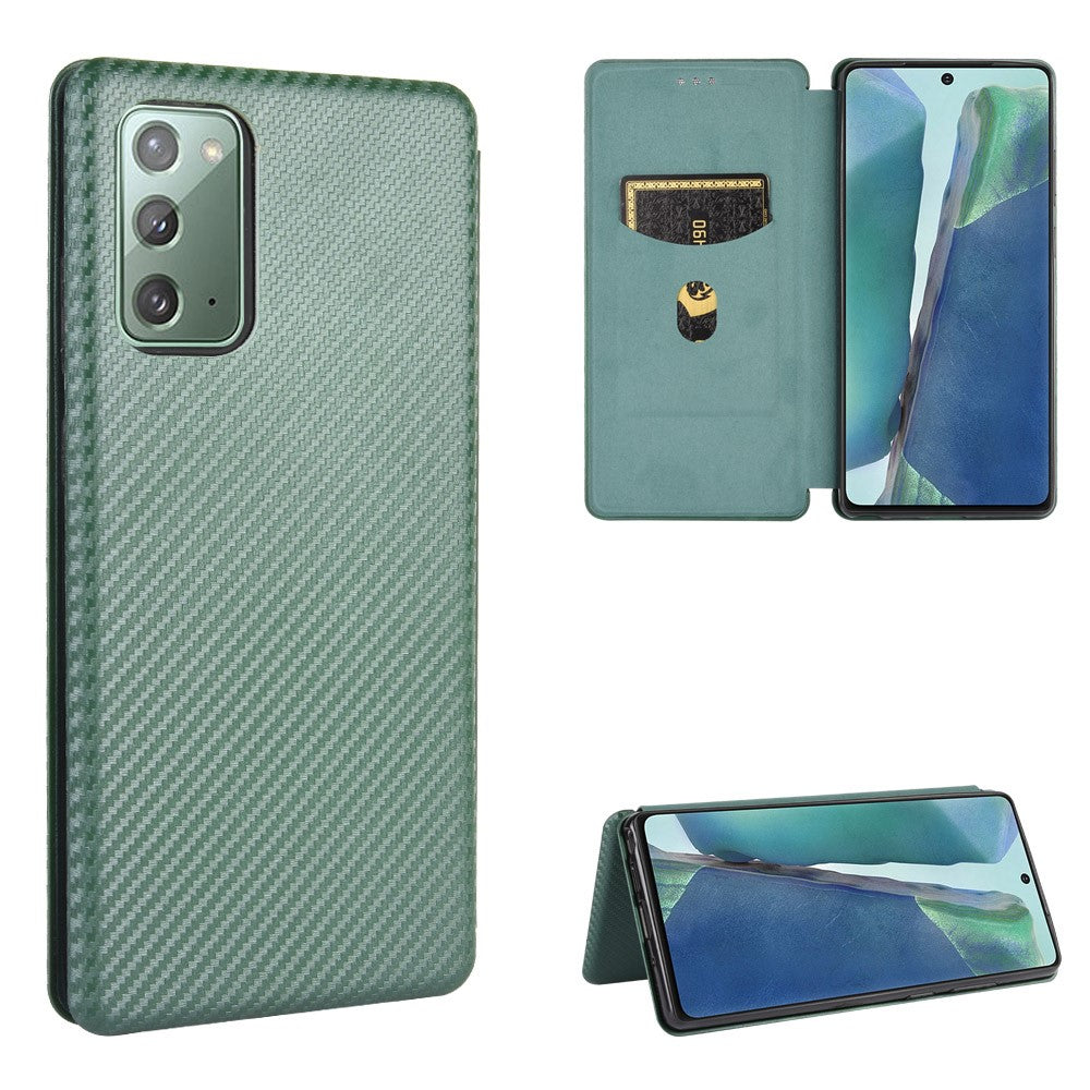 Carbon Fiber Selvabsorberende Læder Telefoncover til Samsung Galaxy Note20/Note20 5G